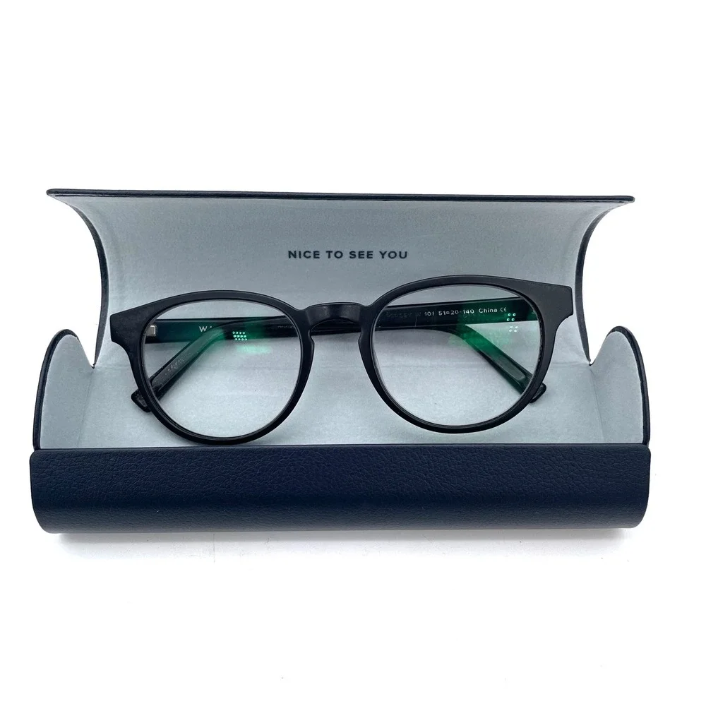 Warby Parker Percey W 101 Eyeglasses Women Black Good Round Keyhole Bridge